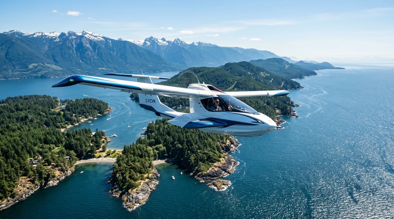 Flight over Vancouver Island coast and Gulf Islands